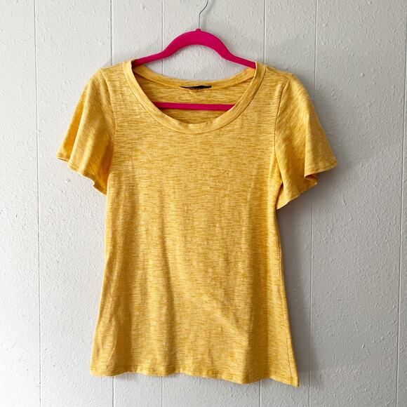 Mikarose Women Top XS Y2K Flutter Sleeve Relaxed Casual Girl Capsule Minimalist - Picture 1 of 11